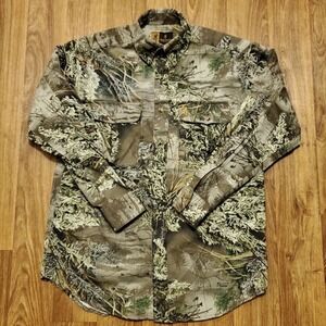 Vtg Browning Camouflage Shirt Men Medium Button Up Advantage Max-1 Deer Hunting